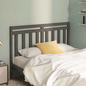 vidaXL Tăblie de pat, gri, 141x4x100 cm, lemn masiv de pin imagine