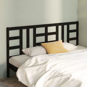 vidaXL Tăblie de pat, negru, 186x4x100 cm, lemn masiv de pin imagine