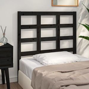 vidaXL Tăblie de pat, negru, 95, 5x4x100 cm, lemn masiv de pin imagine