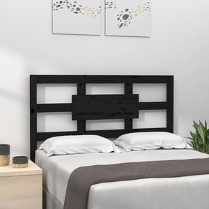 vidaXL Tăblie de pat, negru, 80, 5x4x100 cm, lemn masiv de pin imagine