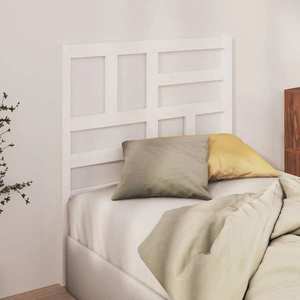 vidaXL Tăblie de pat, alb, 106x4x104 cm, lemn masiv de pin imagine