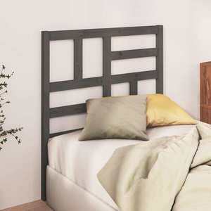 vidaXL Tăblie de pat, gri, 106x4x104 cm, lemn masiv de pin imagine