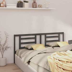 vidaXL Tăblie de pat, gri, 166x4x100 cm, lemn masiv de pin imagine