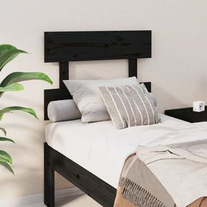 vidaXL Tăblie de pat, negru, 93, 5x3x81 cm, lemn masiv de pin imagine