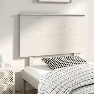 vidaXL Tăblie de pat, alb, 94x6x82, 5 cm, lemn masiv de pin imagine