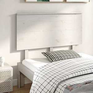 vidaXL Tăblie de pat, alb, 124x6x82, 5 cm, lemn masiv de pin imagine