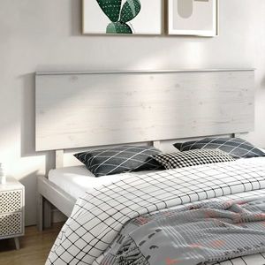 vidaXL Tăblie de pat, alb, 204x6x82, 5 cm, lemn masiv de pin imagine