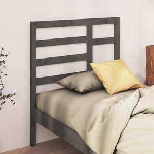 vidaXL Tăblie de pat, gri, 96x4x104 cm, lemn masiv de pin imagine