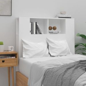 vidaXL Tăblie de pat cu dulap, alb, 100x18, 5x104, 5 cm imagine