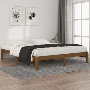 vidaXL Cadru de pat, maro miere, 160x200 cm, lemn masiv de pin imagine