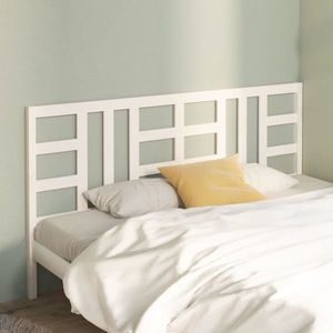 vidaXL Tăblie de pat, alb, 206x4x100 cm, lemn masiv de pin imagine