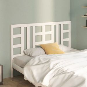 vidaXL Tăblie de pat, alb, 146x4x100 cm, lemn masiv de pin imagine