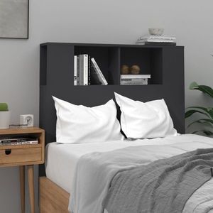 vidaXL Tăblie de pat cu dulap, negru, 100x18, 5x104, 5 cm imagine