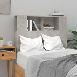 vidaXL Tăblie de pat cu dulap, gri beton, 100x18, 5x104, 5 cm imagine