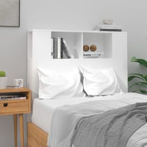 vidaXL Tăblie de pat, alb extralucios, 100x18, 5x104, 5 cm imagine