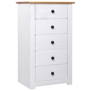 vidaXL Servantă, alb, 46 x 40 x 89 cm, lemn de pin, gama Panama imagine