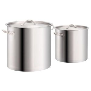 vidaXL Set oale de supă, 2 piese, 50/25 L, oțel inoxidabil imagine