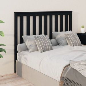vidaXL Tăblie de pat, negru, 146x6x101 cm, lemn masiv de pin imagine