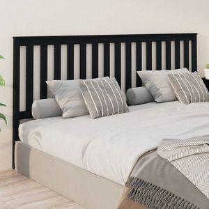 vidaXL Tăblie de pat, negru, 206x6x101 cm, lemn masiv de pin imagine