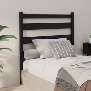 vidaXL Tăblie de pat, negru, 96x4x100 cm, lemn masiv de pin imagine