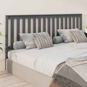 vidaXL Tăblie de pat, gri, 206x6x101 cm, lemn masiv de pin imagine