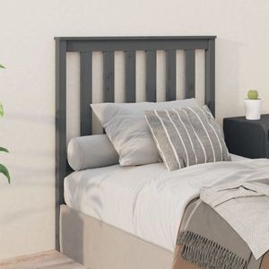vidaXL Tăblie de pat, gri, 96x6x101 cm, lemn masiv de pin imagine