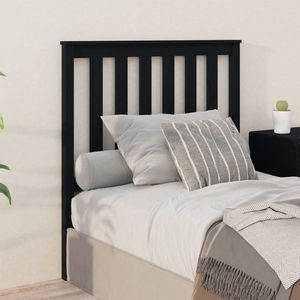 vidaXL Tăblie de pat, negru, 96x6x101 cm, lemn masiv de pin imagine