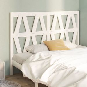 vidaXL Tăblie de pat, alb, 146x4x100 cm, lemn masiv de pin imagine