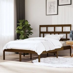 vidaXL Cadru de pat, maro miere, 150x200 cm, lemn masiv King Size imagine