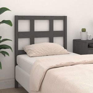 vidaXL Tăblie de pat, gri, 95, 5x4x100 cm, lemn masiv de pin imagine