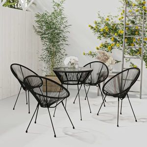 vidaXL Set de mobilier pentru grădină, 5 piese, negru imagine