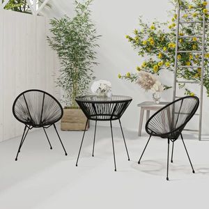 vidaXL Set de mobilier pentru grădină, 3 piese, negru imagine