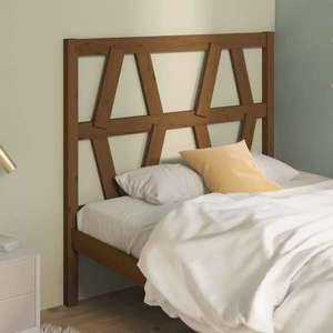 vidaXL Tăblie de pat, maro miere, 106x4x100 cm, lemn masiv de pin imagine