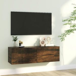 vidaXL Comodă TV de perete, stejar afumat, 100x30x30 cm, lemn prelucrat imagine