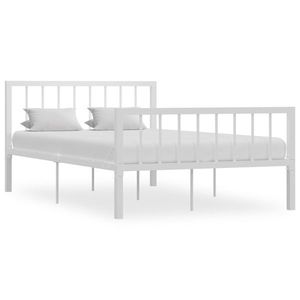 vidaXL Cadru de pat, alb, 120 x 200 cm, metal imagine