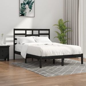 vidaXL Cadru de pat, negru, 160x200 cm, lemn masiv imagine