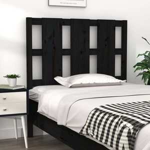 vidaXL Tăblie de pat, negru, 105, 5x4x100 cm, lemn masiv de pin imagine