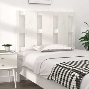 vidaXL Tăblie de pat, alb, 105, 5x4x100 cm, lemn masiv de pin imagine