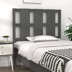 vidaXL Tăblie de pat, gri, 95, 5x4x100 cm, lemn masiv de pin imagine
