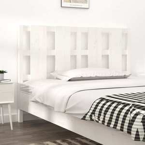 vidaXL Tăblie de pat, alb, 125, 5x4x100 cm, lemn masiv de pin imagine