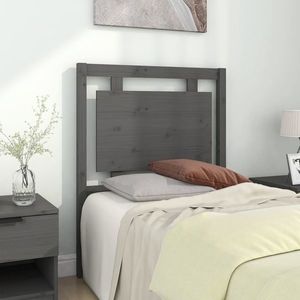 vidaXL Tăblie de pat, gri, 80, 5x4x100 cm, lemn masiv de pin imagine