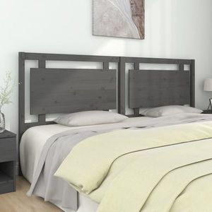 vidaXL Tăblie de pat, gri, 205, 5x4x100 cm, lemn masiv de pin imagine