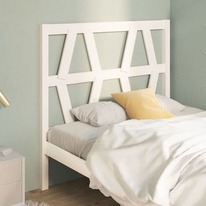vidaXL Tăblie de pat, alb, 106x4x100 cm, lemn masiv de pin imagine