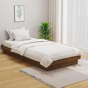 vidaXL Cadru de pat, maro miere, 100x200 cm, lemn masiv imagine