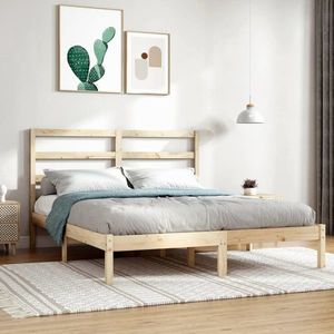 vidaXL Cadru de pat, 120x200 cm, lemn masiv de pin imagine
