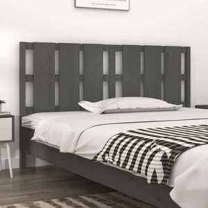 vidaXL Tăblie de pat, gri, 165, 5x4x100 cm, lemn masiv de pin imagine
