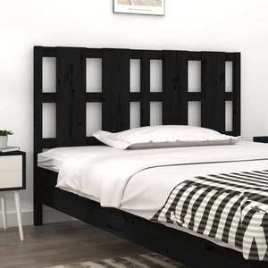 vidaXL Tăblie de pat, negru, 145, 5x4x100 cm, lemn masiv de pin imagine
