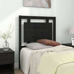 vidaXL Tăblie de pat, negru, 80, 5x4x100 cm, lemn masiv de pin imagine