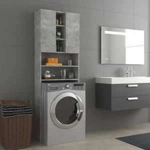 vidaXL Dulap mașină de spălat, gri beton, 64x25, 5x190 cm imagine