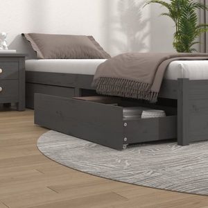 vidaXL Sertare pentru pat, 4 buc., gri, lemn masiv de pin imagine